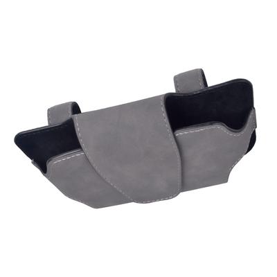 Fuji Drive Sunglasses Holder Car Universal Suede Magnetic Opening Car Sun Visor Smartphone Storage Pocket (Gray)