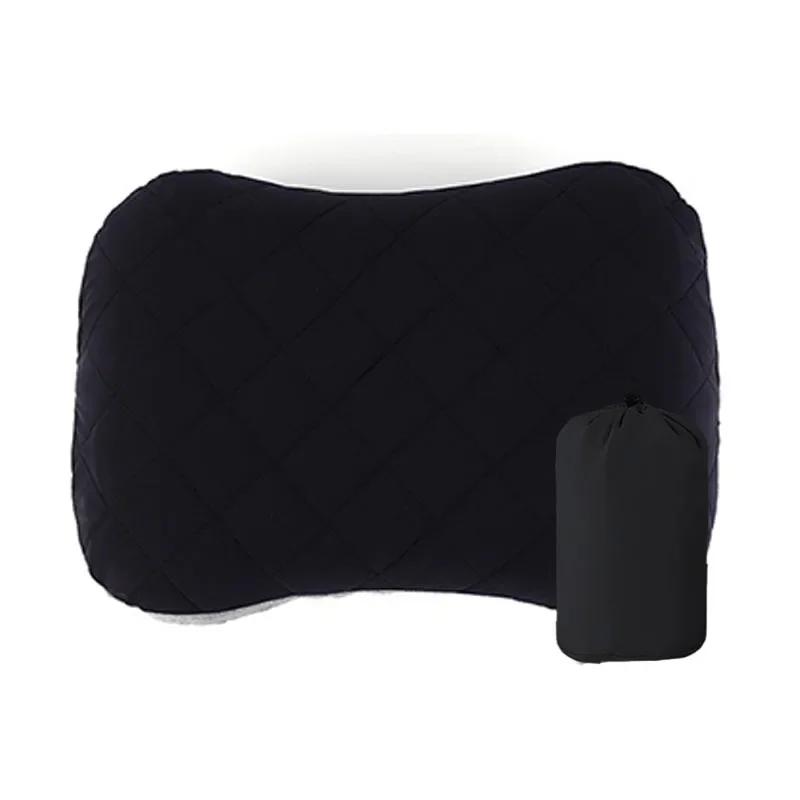 

Ultralight Inflatable Camping Travel Pillow with Soft Washable Cover - Ergonomic Inflating Pillows for Neck & Lumbar Support чёрный