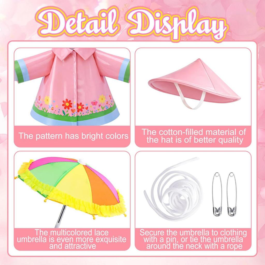 23 Inch Large Goose Outfit Set Porch Decoration Includes Raincoat Umbrella and Hat Suitable for Holiday Display Seasonal Use