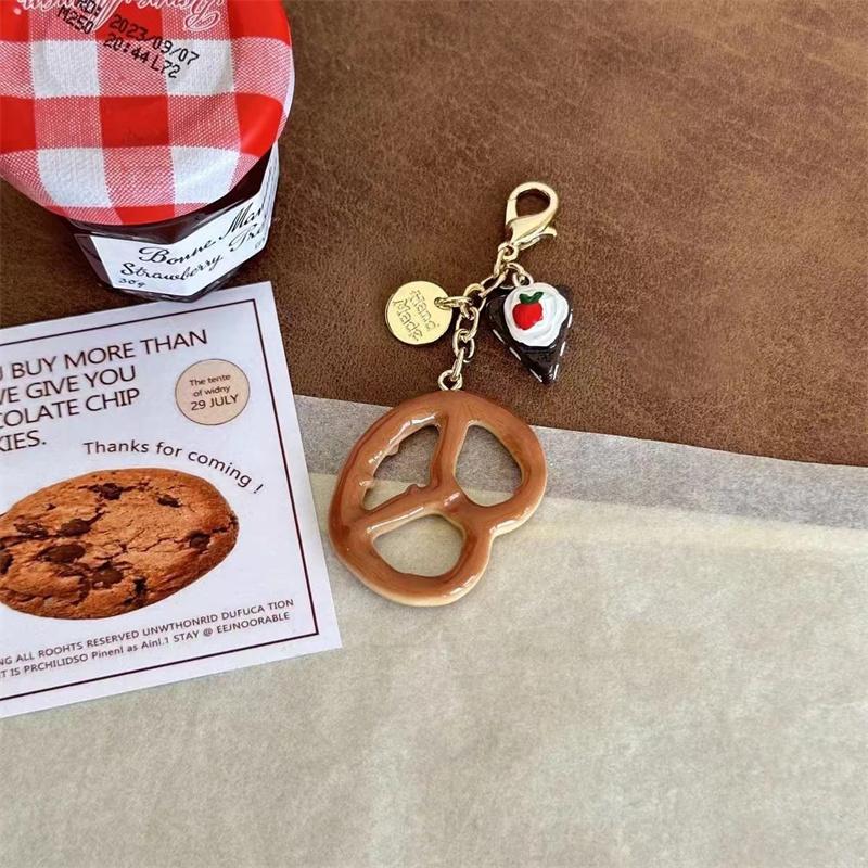 

All-Match Simulation Bread Dessert Mobile Phone Pendant Anti Loss Anti Drop Mobile Phone Pendant Chain Creative Keychain