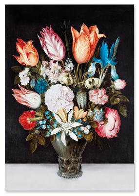 Poster Flowers In a Vase Black Background