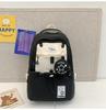 Youth College Style Backpack With Spliced Nylon Material And Features For Schoolgirls