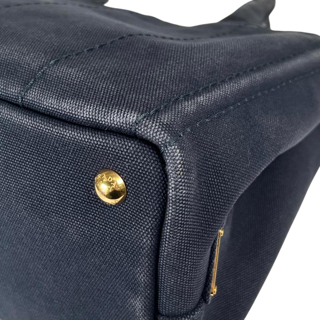 PRADA canvas Canapa Tote Bag denim blue Women Used