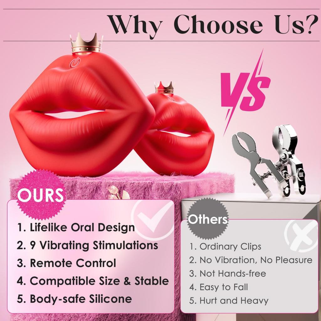 Nipple Toys Couples Sex Toys,Rechargeable Nipple Vibrator & Clit Stimulator for Women, 9 Vibration & Tongue Licking Modes, Adult Sex Toy