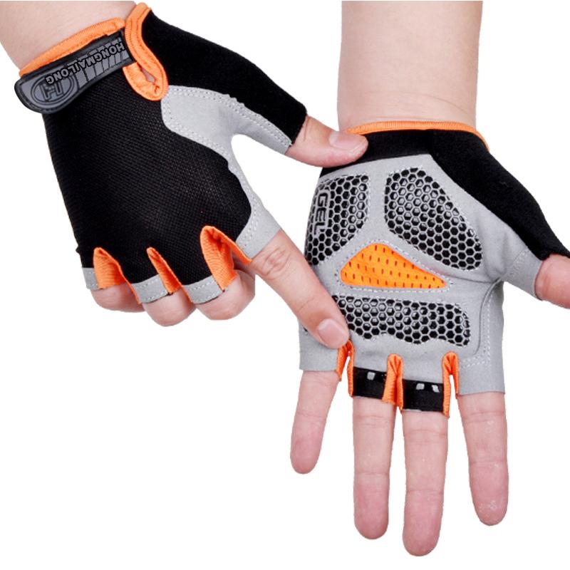 

Anti-Slip Anti-Sweat Shockproof Cycling for Sports Gants De Fitness Demi-doigt Pour Hommes et Femmes and Cycling Gloves L оранжевый