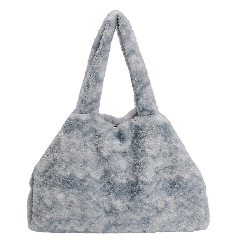 Fashi Ombre Fur Leisure Shoulder Bag Large Capacity Commuter Tote Bag New Lazy Style Texture Simple and Versatile Storage Bags