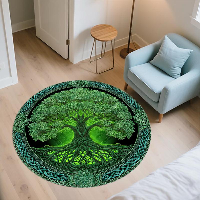 Tree of Life Pattern Round rug,Carpet Rug for Living Room Bedroom Sofa Playroom Decor,Non-slip Floor Mat,Holiday Gifts and Birthday Gifts