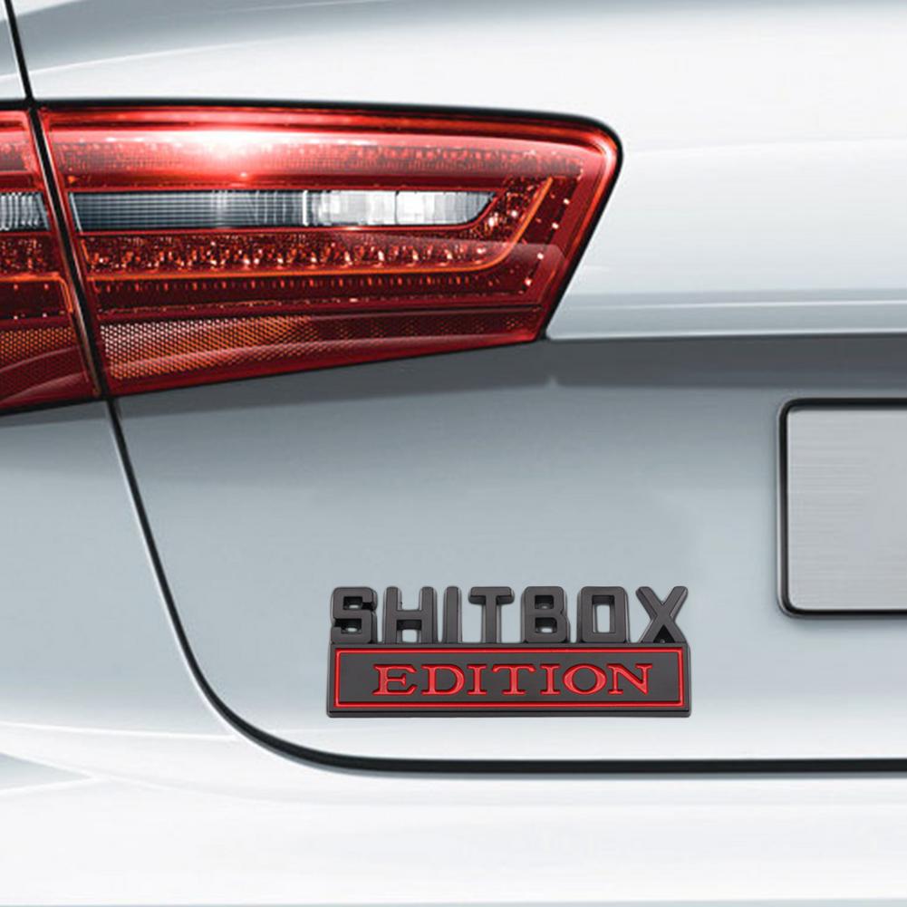 3D Big Size SHITBOX Edition Emblem ABS Car Badge Car Tail Trunk Side Body Stickers Vehicle Sticker Decal For Cars Trucks S