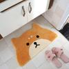 Cute Cartoon Cat Crystal Velvet Faux Cashmere Bath Mat Water Absorbent Non Slip Bathroom Entrance Carpet Rug