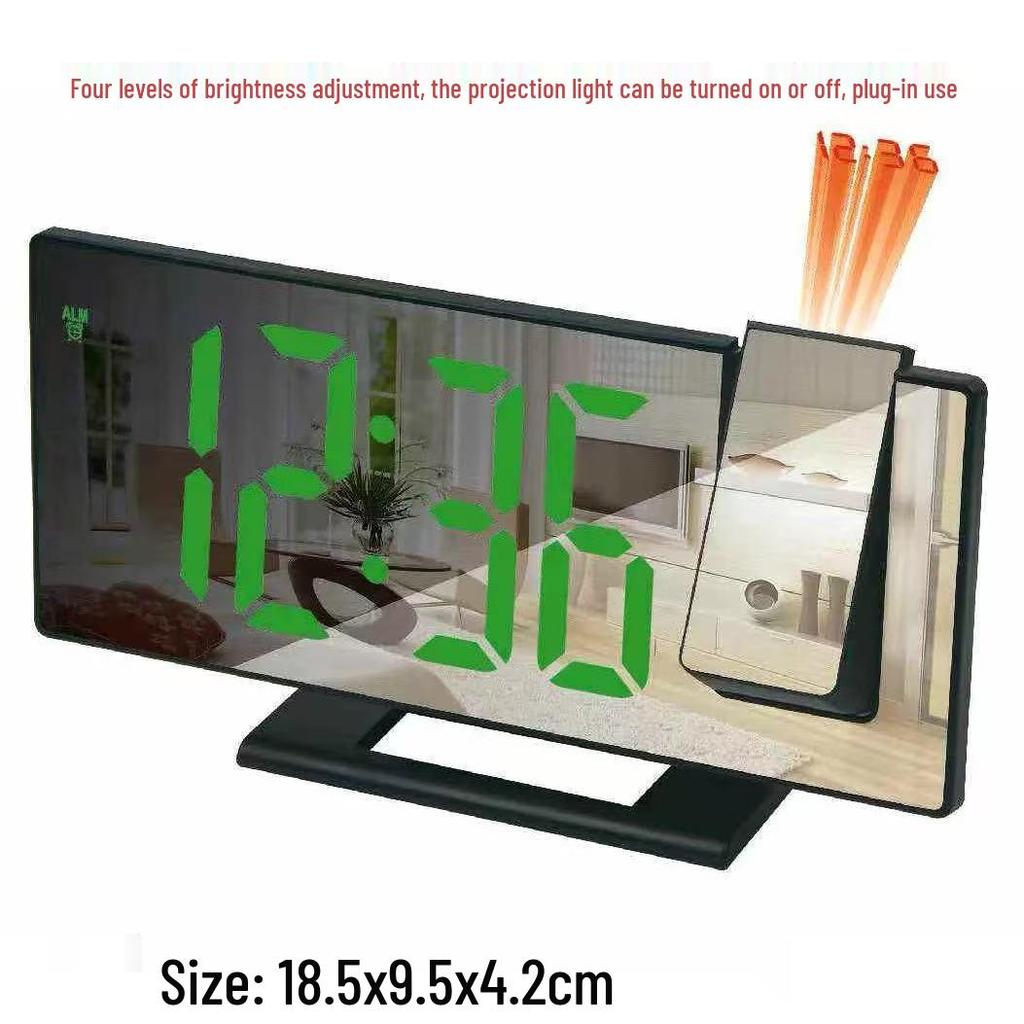 2026 LED Digital Projection Clock: Multifunctional Desktop Mirror & Large Screen Wall Clock with Alarm