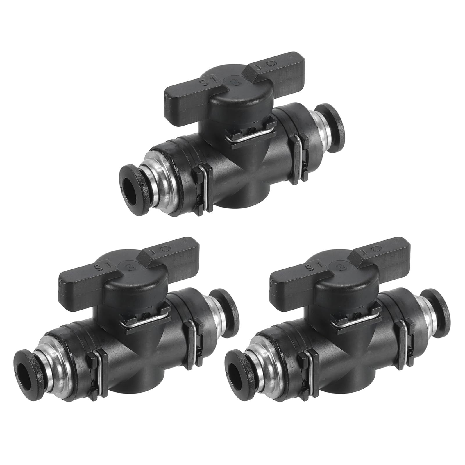 

PATIKIL 6mm Pneumatic Ball Valves 3 Pack 6mm OD BUC Push-to-Connect Tube Fittings Ball чорний