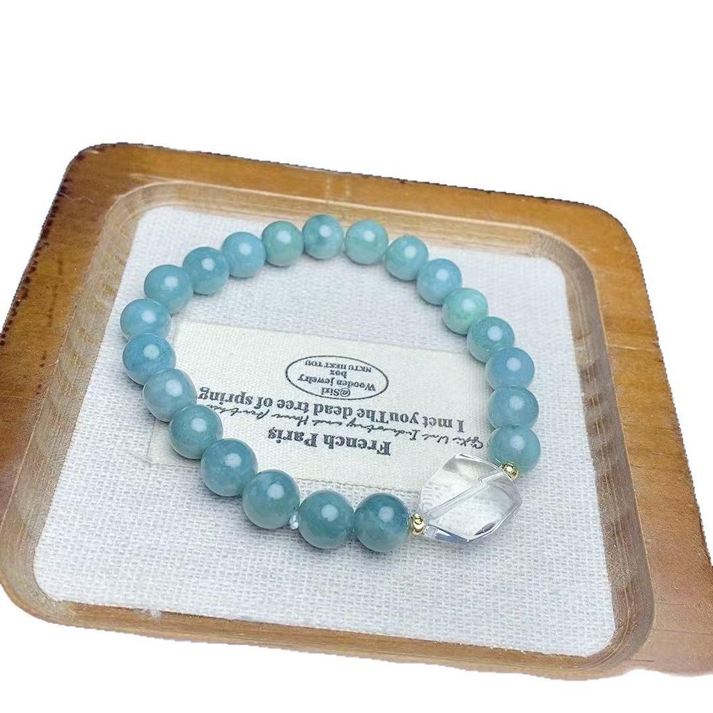 Blauer Wasserjaspis Rundperlen-Armband: Eleganter, vielseitiger Damenmodeschmuck