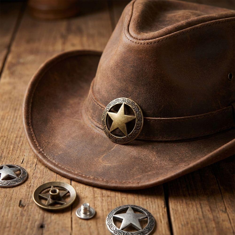 Kleine Größe Vintage Metall Concho Sterne Ausgestanzt DIY Lederhandwerk Conchos Geldbörse Dekoration