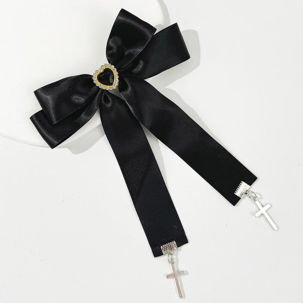 Bowknot Hair Clip Cross Pendant Hair Pin Subculture Hair Barrettes NonSlip Teens Girl Cool Hair Decors Ponytail Holder