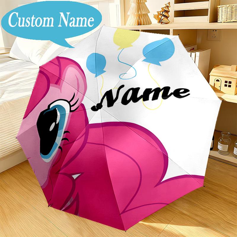 Custom Name Umbrella Pinkie Pie's Bold Adventure Umbrella 8-Frame for Travel, Camping, Casual Lightweight Portable, Essential for Family Gifts