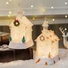 Christmas House Night Light Plastic Church Cottage Decor with LED Glow Decorative Holiday Lighting for Indoor Outdoor Holiday Display