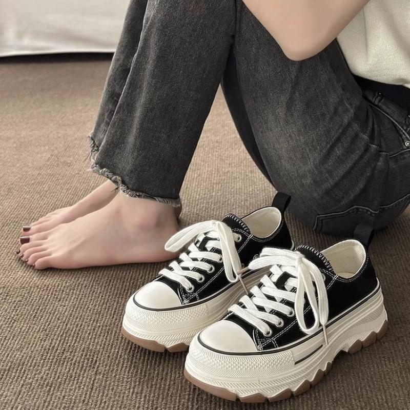 New shoes women's spring platform canvas shoes sports and leisure little white shoes versatile niche cloth shoes