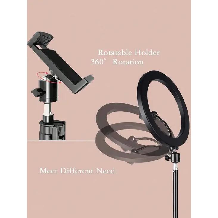 110cm tripod stand+O-clip, equipped with 10 inch live streaming ring fill light and selfie live streaming artifact чёрный