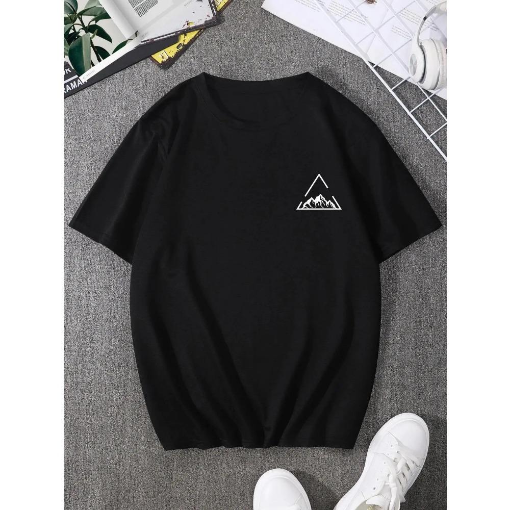 

Футболка с принтом Mountain On Inspirationde, мужская хлопковая летняя футболка большого размера, дышащая, свободная, с круглым вырезом, футболки в стиле хип-хоп XXXXXL чёрный