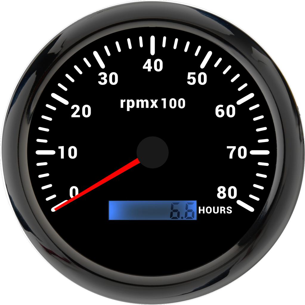 Universal 110MM Speed Tachometer with 3k/4k/6k/7k/8k RPM Meter for Car Boat Marine 7 Color LED Digital Tach Hourmeter Sensor M18