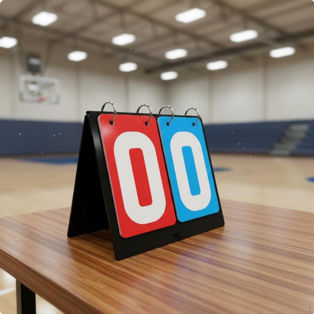 Flip Scoreboard Smooth Turning Tabletop Score Keeper Stainless Steel Rings Manual Turner for
