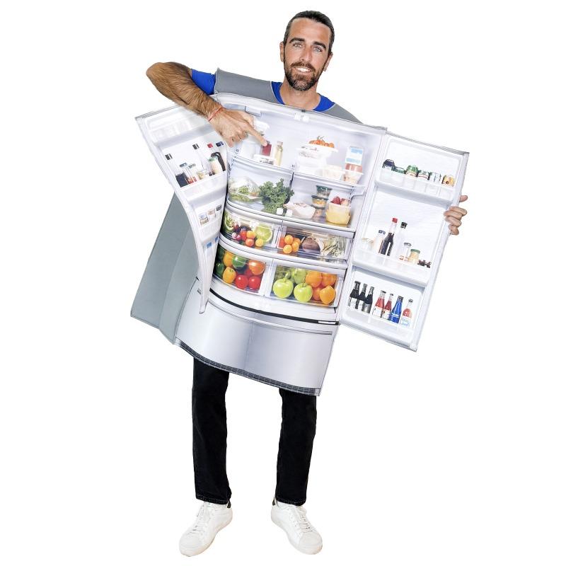 Fridge Costume Funny Refrigerator Cosplay Outfit for Adults Fancy Dress Up Costume Halloween Role Play Party Props