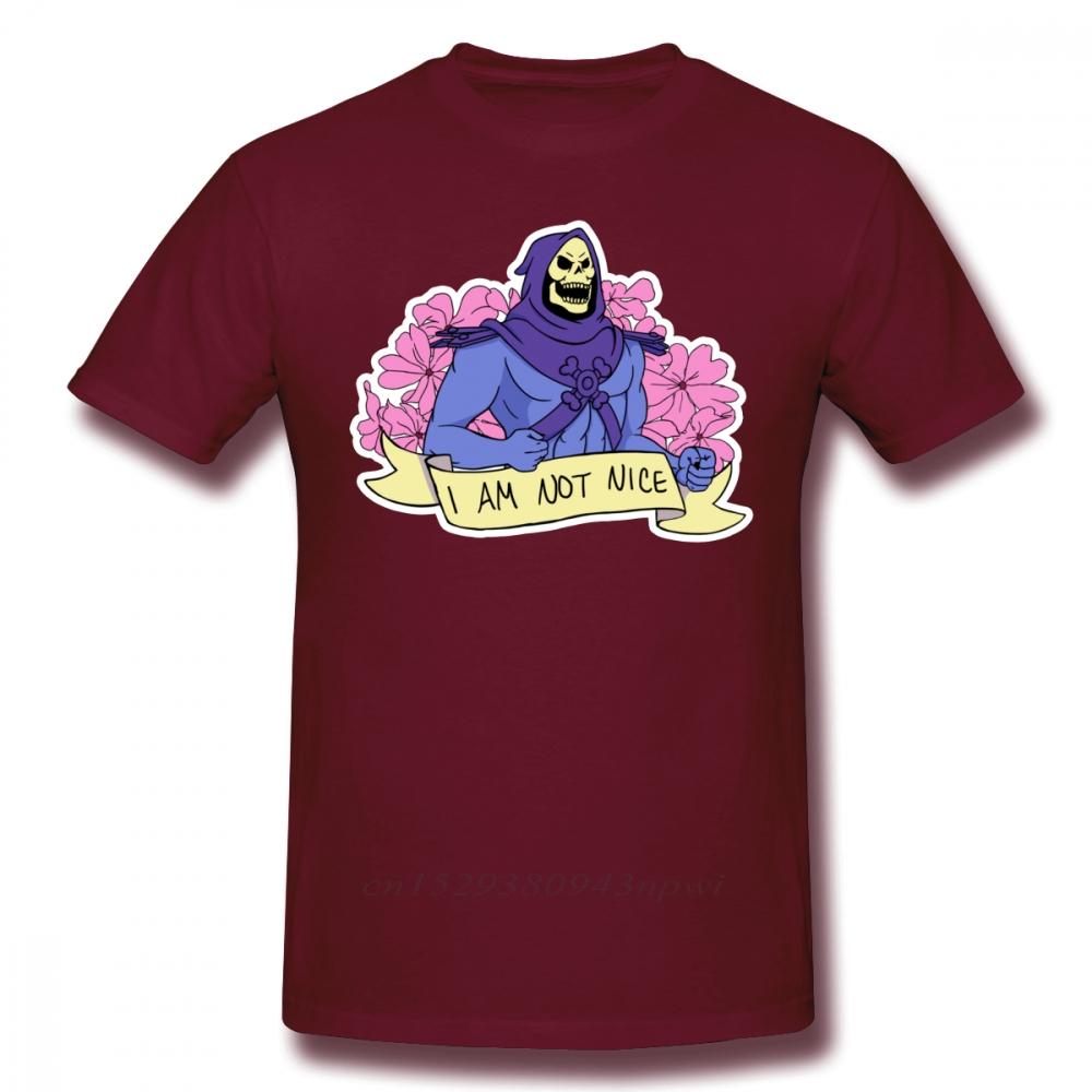 Skeletor T Shirt I AM NOT NICE TShirt Printed Man Tee Shirt Oversize 100 Cotton Cute Summer Short Sleeve Tshirt