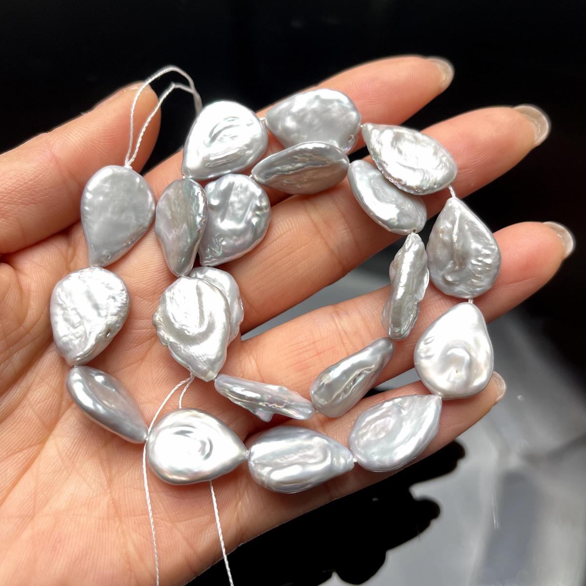 

Подвеска своими руками из серого барочного жемчуга для изготовления ювелирных изделий своими руками, ожерелье, серьги, браслет, аксессуар, длина 36 см 14x18-15x20mm серый