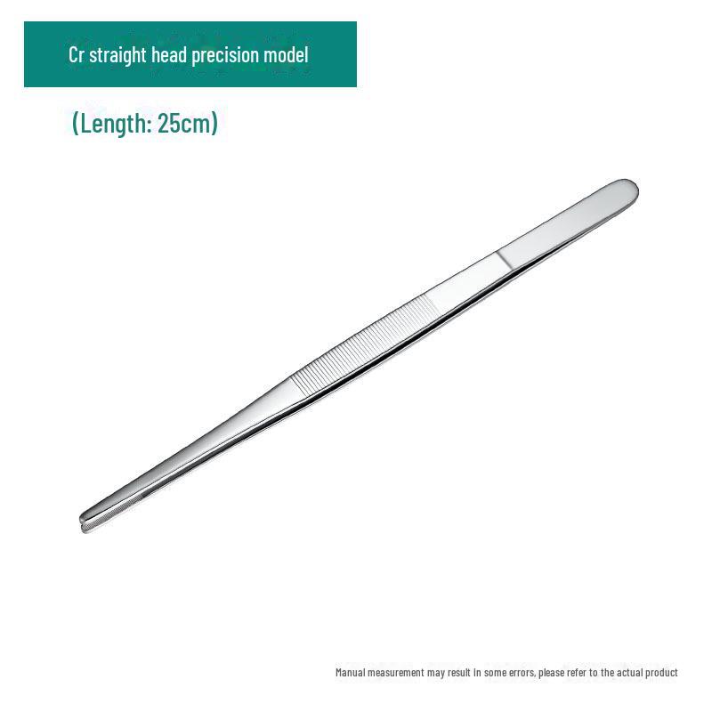 Silver Stainless Steel Non-Slip Tea Tweezers with Extended, Thickened Teeth