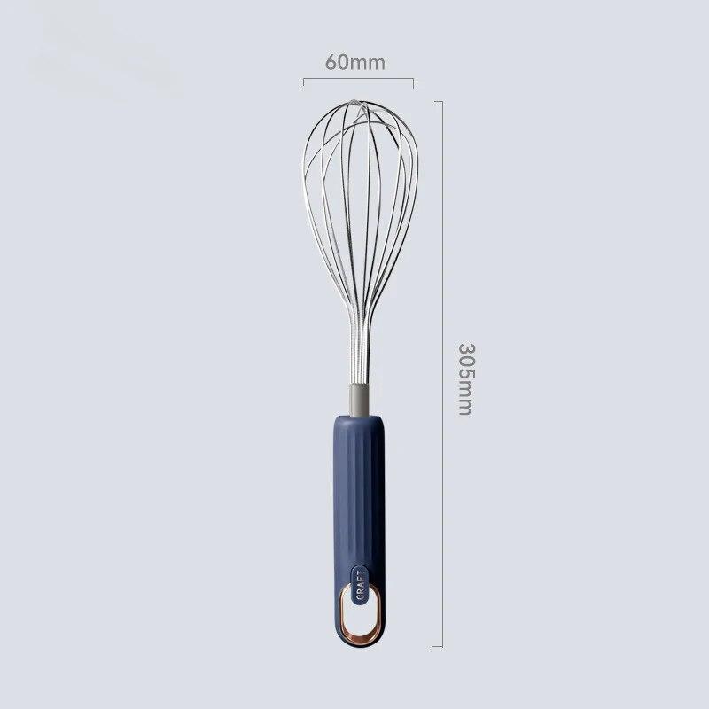 

1Pc Anti Slip Handle Egg Beater Stainless Steel Manual Cream Beater Milk Coffee Mixer Household Baking Tools синій