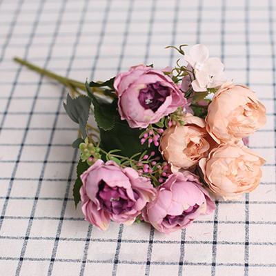 Faux Flower Nice-looking Not Wither Exquisite Practical Multicolor Artificial Peony Flowers Ornament for Dorm