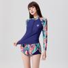 2026 Women's Long Sleeve Split Sun Protection Swimsuit for Hot Springs and Resorts