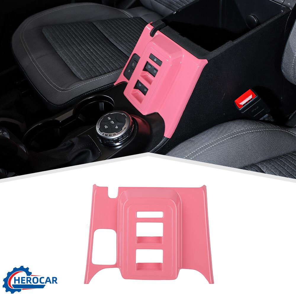 Car Window Lift Switch  Frame Decoration Cover for Ford Bronco +4Door Pink