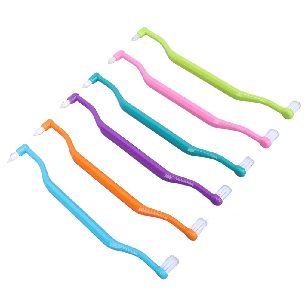 12Pcs Double Sided Cat Toothbrush Efficient Curved Handle Elastic Bristles Cat Teeth Cleaning Brush for Kitten Small Pet
