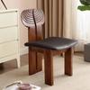 Luxury Walnut Dining Chair High-End African Wood Seat Designer Rustic Backrest Vintage Table Stool for Home