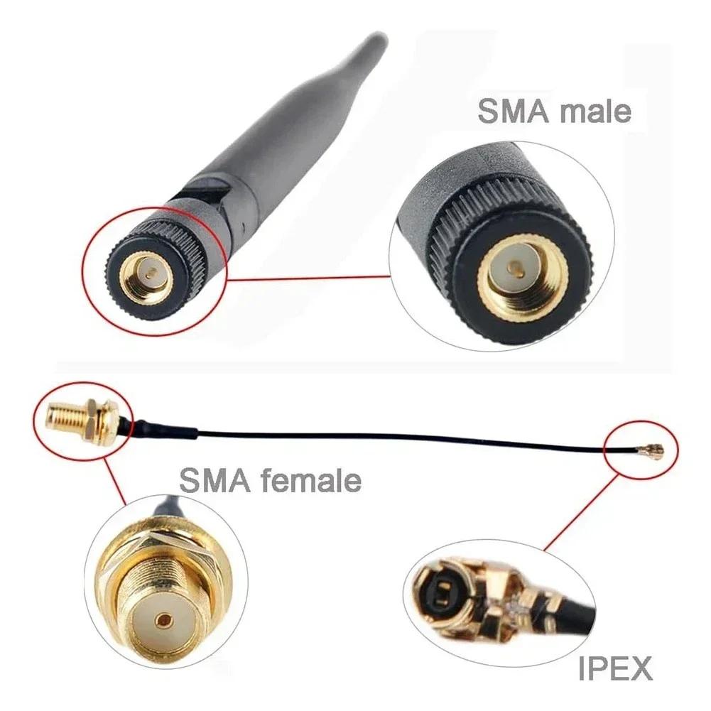 915MHz For LoRa Antenna 5dBi For SMA Male 195mm + To For SMA Female Cable For Heltec For LoRa 32 V3, -AB02 For LoRa GPS
