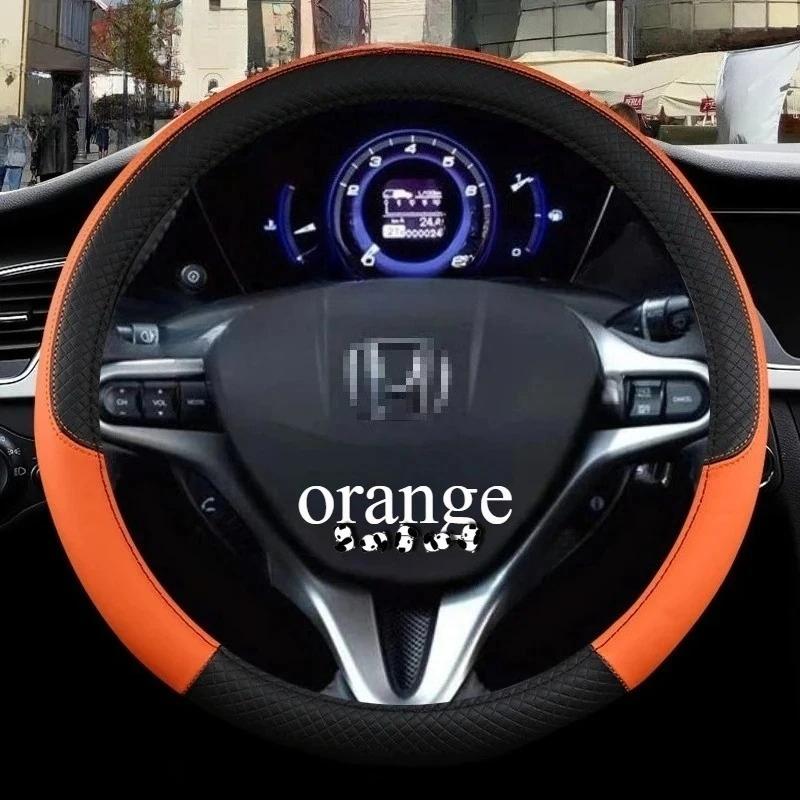Car Steering Wheel Cover for Honda Civic 2004 2006 2007 2008 2009 2012 2013 2014 2015 PU Leather Non-slip AAccessories 38cm Size