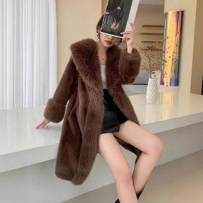 Women's Clothing Thick Imitation Rabbit Fur Thickened Medium and Long Coat Women's Winter New Fur Fur Coat