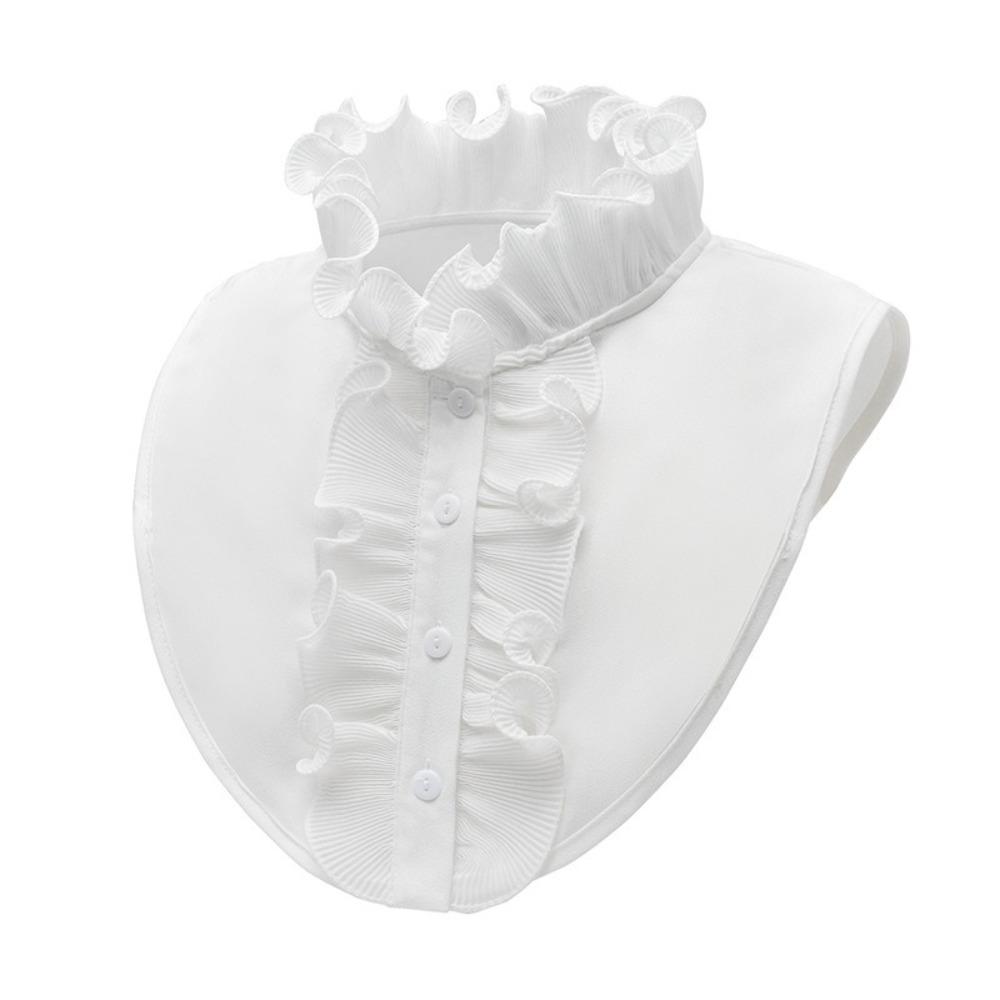 

Fashion Rufflel Fake Collar Detachable Chiffon Neckline Victorian Collar Women белый