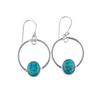 Blue Copper Turquoise Gemstone 925 Sterling Silver Handcrafted Earrings 1.37" EE-67-23
