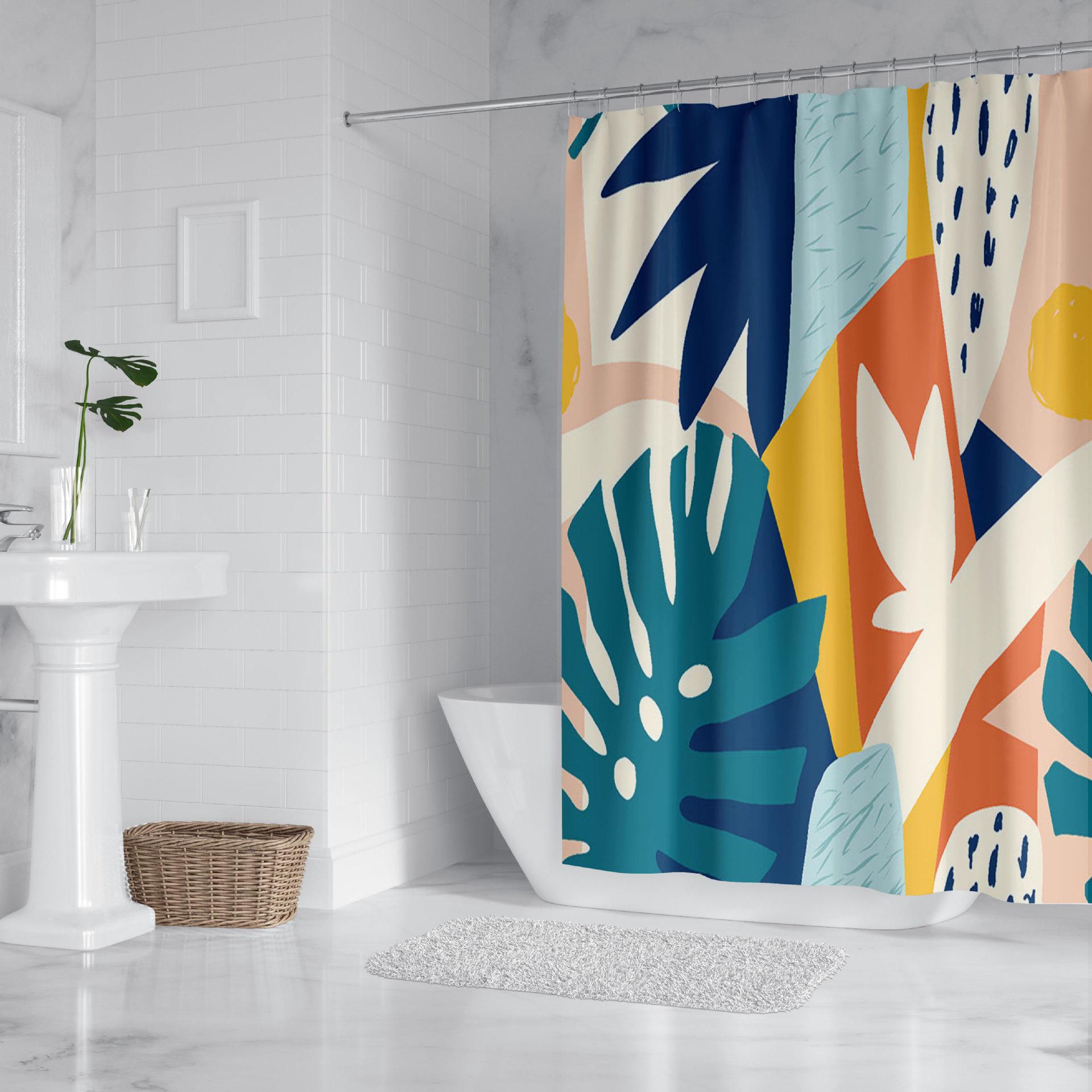 

3D-печать занавески для душа полиэстер водонепроницаемые занавески для душа украшение для ванной комнаты цветочный принт крышка для ванны для дома W90xH180cm