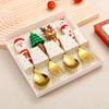 4 Stück Weihnachtsgabel und Löffel Set Besteck Edelstahl Kreatives Tafelgeschirr Kaffee Tee Dessert Geschenkset
