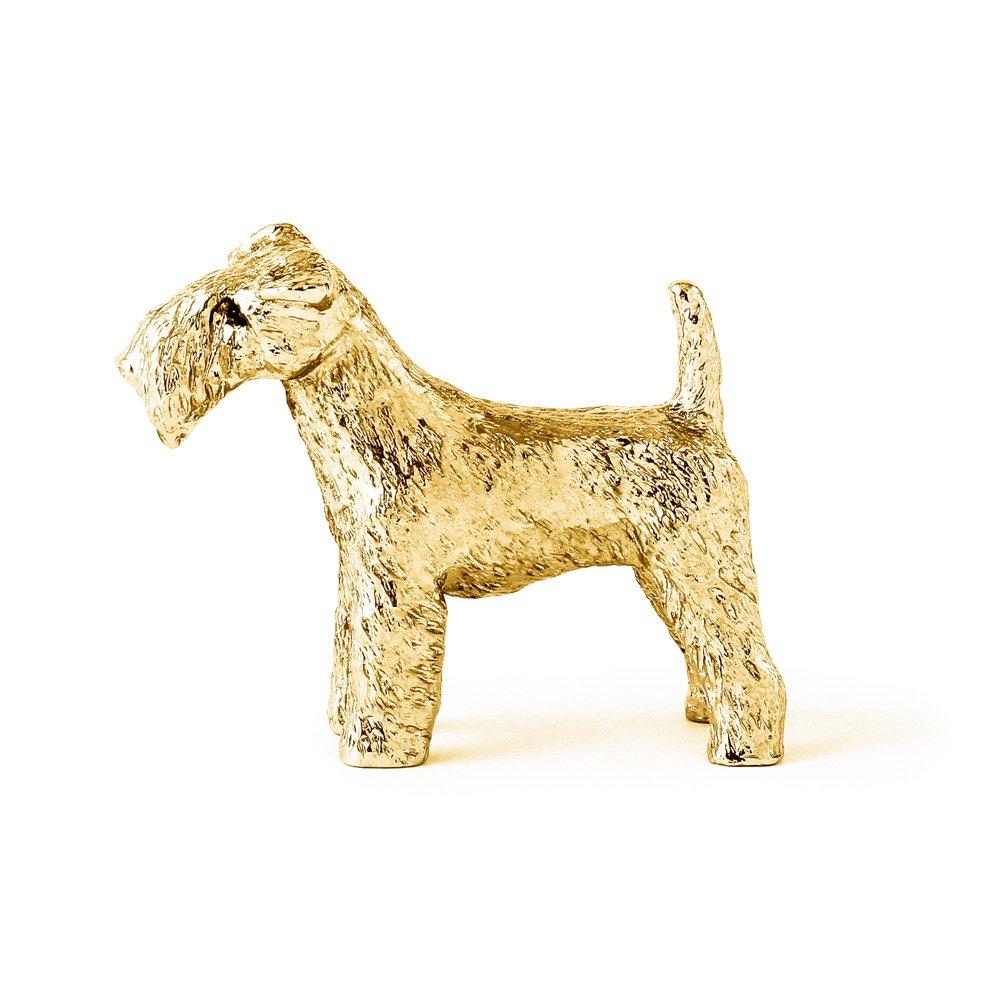 Colecție de figurine artistice Lakeland Terrier placate cu aur de 22 de carate, fabricate în Anglia