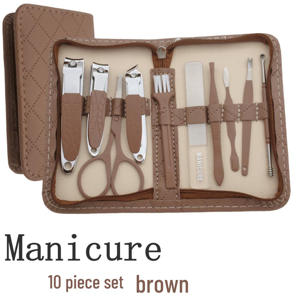 42-Piece Stainless Steel Nail and Beauty Tool Set: Nail Clippers, Cuticle Nippers, Ear Pick, Foot File, Eyebrow Razor, and More.