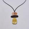 Boho Vintage Oval Resin Long Necklace Women Adjustable Black Leather Rope Retro Geometric Pendant Statement Jewelry Accessory Gi
