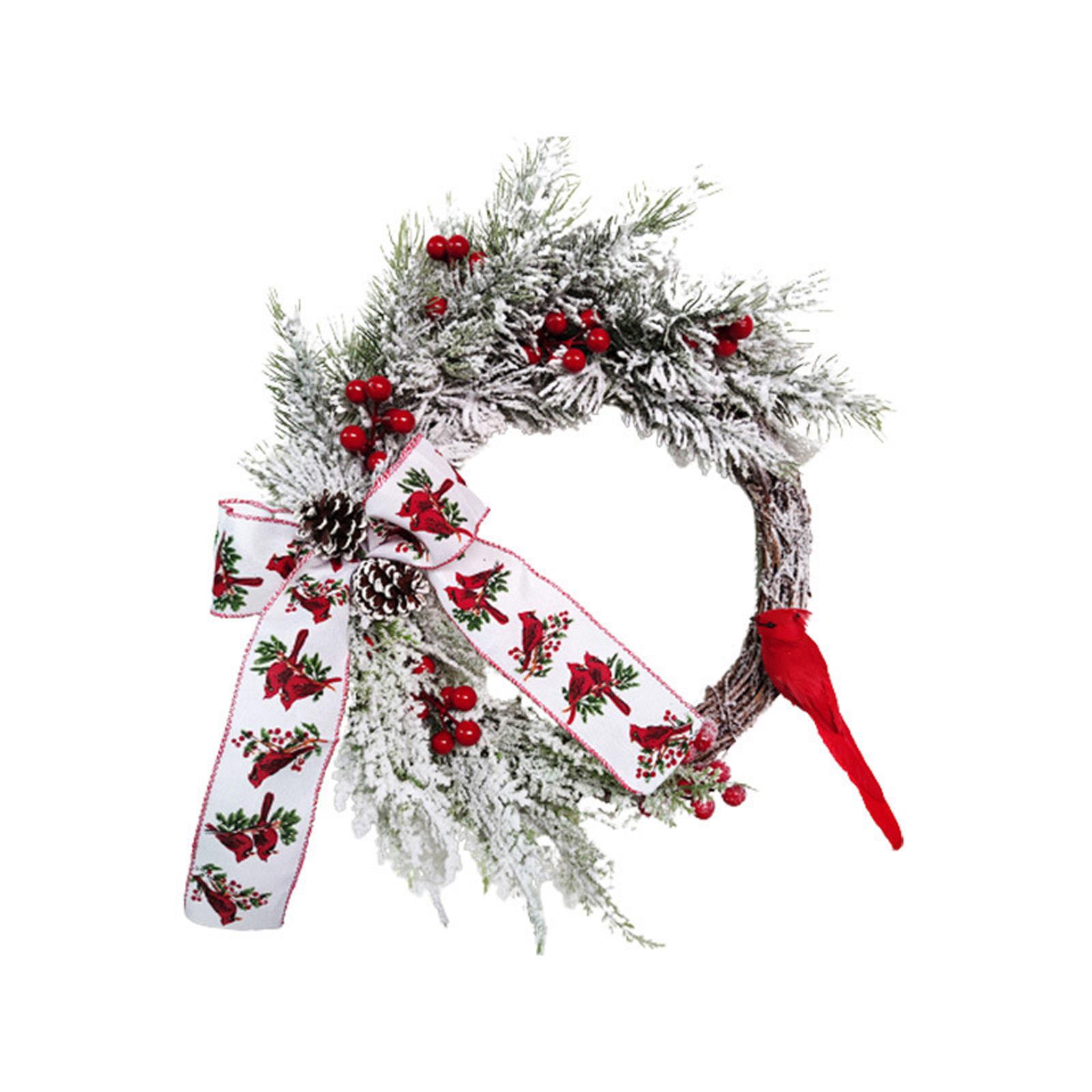 

Christmas Wreaths For Front Door,19.6Inch Red Bird Wreath Home Wall Decorations,Xmas Wreaths Christmas Wreath Outdoor One Size