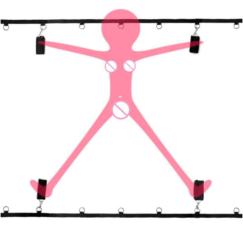 Bed Restraint Set Couple Sex Toys Bondage Handcuff Kit Adult Game Tool 18+ Erotic Tie Downs Arm Ankle Eyeblinder Flirting Sextoy