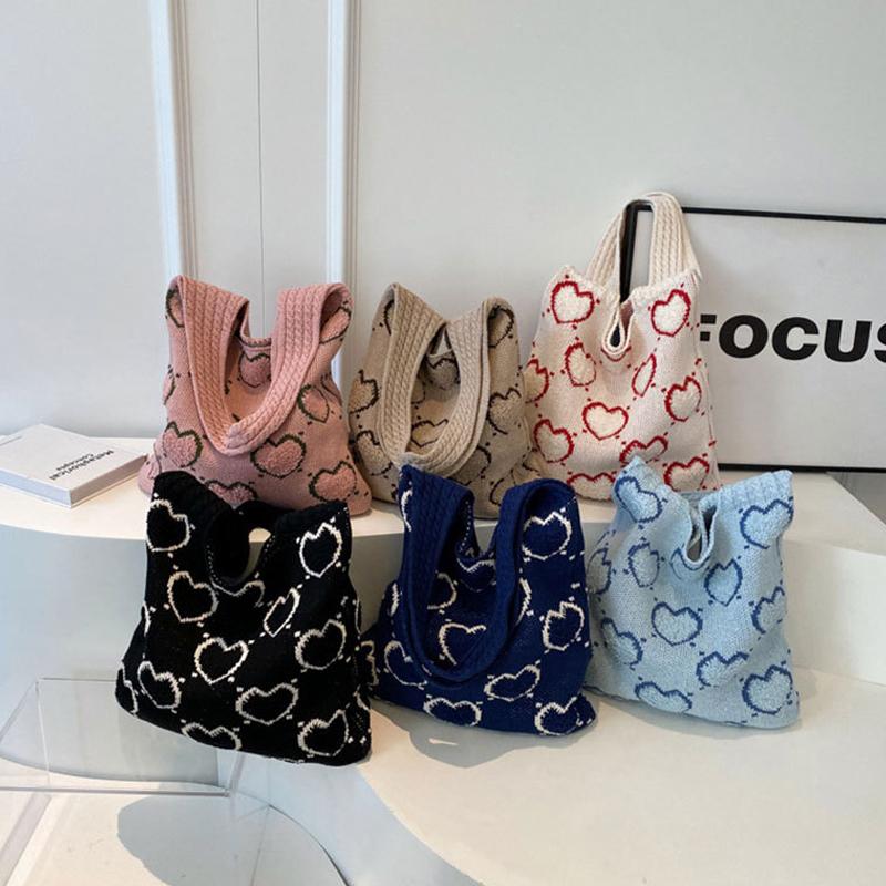 Vielseitige Stricktasche Stricktasche Liebe Umhängetasche Handtasche Einkaufstasche