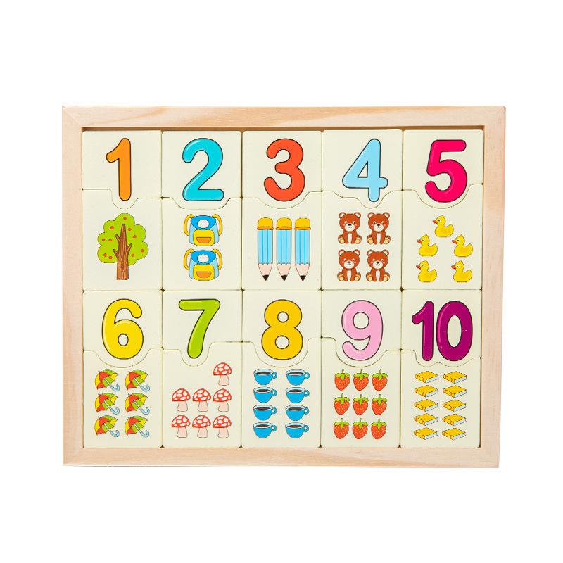 Cognitive Pairing Animal Digital Enlightenment Pairing Board Early Education Wooden Gripping Board Puzzle Set Kindergarten