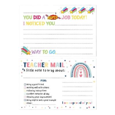 25Pieces Educational Reward Cards Teachers Notes Classroom Motivational Cards Student Positive Behavior Reward Cards
